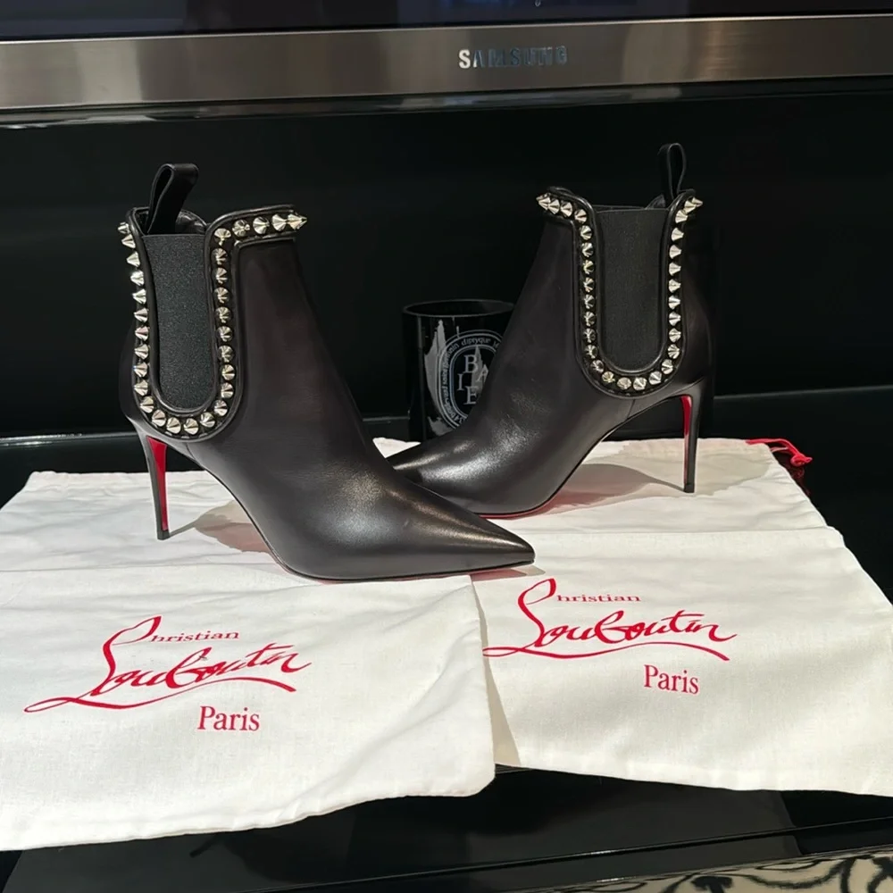 Christian Louboutin - Capaboot 85mm Spiked Napa Stiletto Ankle Boot - Picture 11 of 16